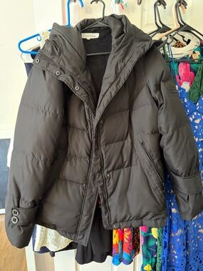 Calvin Klein Black Puffer Ski Jacket with Hood